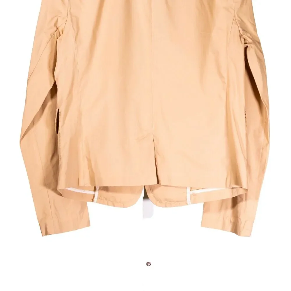 J Crew Womens Blazer 4 Beige Khaki Cotton Two Button Tailored Career Work Jacket